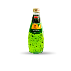 Basil seed drink with melon flavor