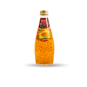 Basil seed drink with orange flavor